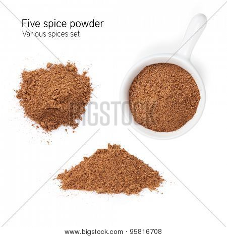 Five spice powder. Isolated on white background