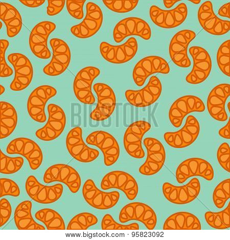 Seamless pattern of tangerine slices