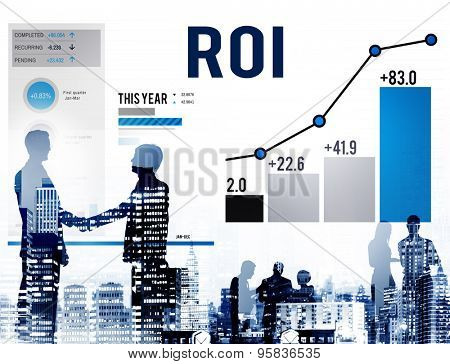 Roi Return On Investment Analysis Finance Concept