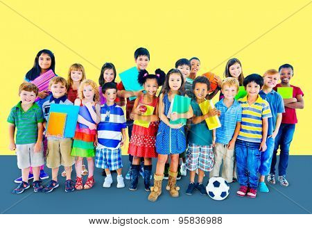 Multiethnic Children Smiling Happiness Friendship Concept
