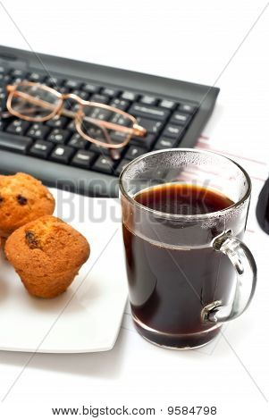 Café chaud sur Bureau