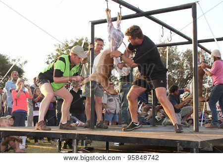 Traditional Deer Skinning Contest At Game Festival