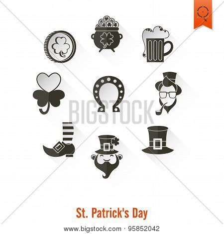 Saint Patricks Day Isolated Icon Set