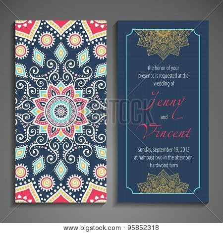 Elegant Indian ornamentation on a dark background