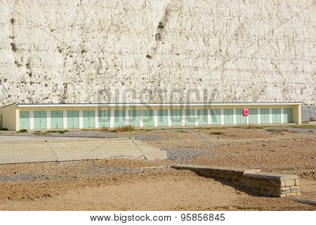 Beach Huts At Rottingdean, Sussex, England