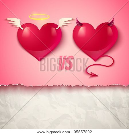 Devil and angel hearts