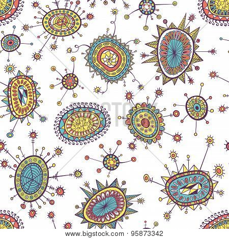 Flat Vector Doodles Hand Drawn Seamless Pattern