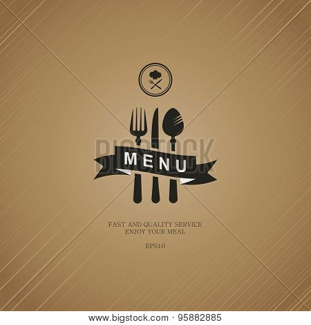 Dark brown vector creative menu for your restaurant.