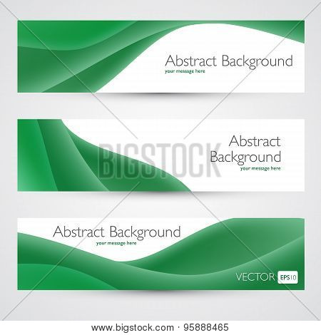 Colorful waves abstract vector banners.