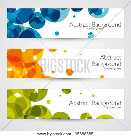 Colorful geometric abstract vector banners.