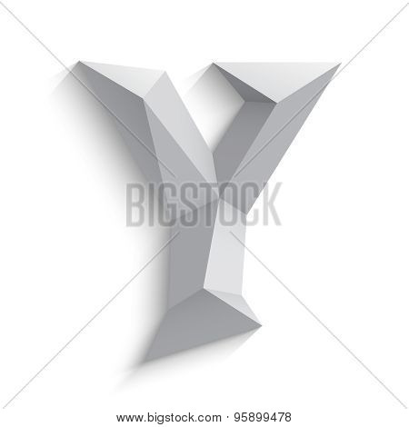 Vector illustration of 3d letter Y on white background.