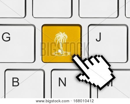 Computer keyboard with palm tree key