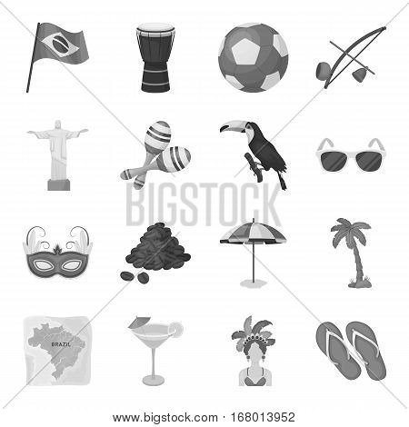 Brazil country set icons in monochrome design. Big collection of Brazil country vector symbol stock illustration