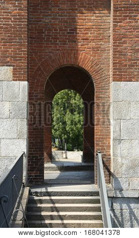 Detail Of Ancient Bridge In The Pavia City In Italy