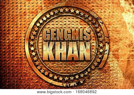 genghis khan, 3D rendering, grunge metal stamp