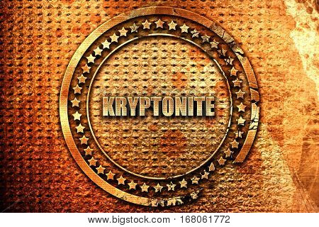kryptonite, 3D rendering, grunge metal stamp