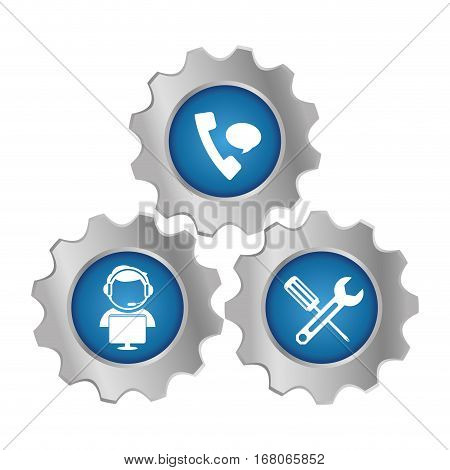 tecnical repair service emblem icon image, vector illustration