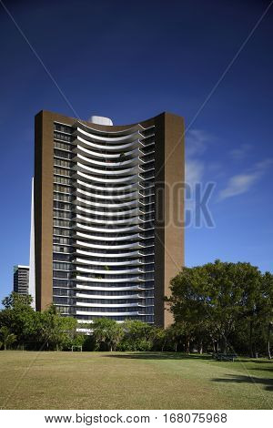 MIAMI - FEBRUARY 1 2017: Image of the Palm Bay Tower located at 720 ne 69th street completed circa 1970's