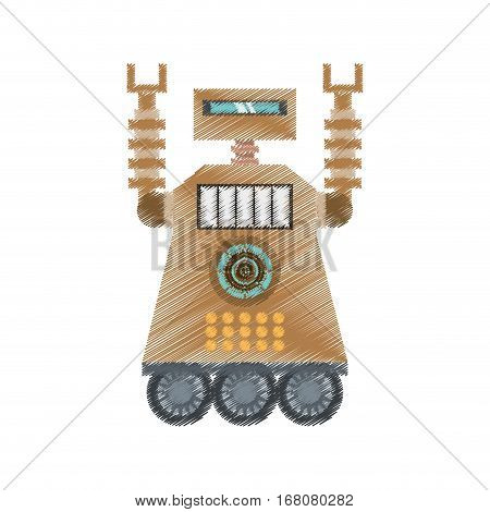 drawing brown robot technology future artificial intelligence vector illustration eps 10
