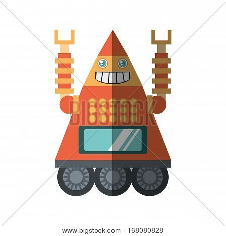 robot clock laungh rocket smile shadow vector illustration eps 10