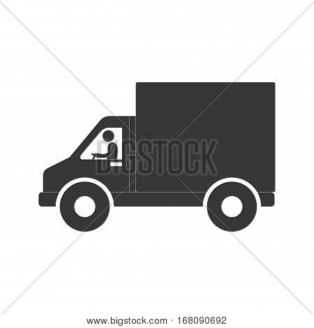 man truck delivery transport figure pictogram vector illustration eps 10
