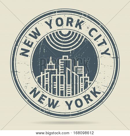 Grunge rubber stamp or label with text New York City New York written inside vector illustration