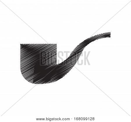 tobacco pipe smoking pictogram draw vector illustration eps 10