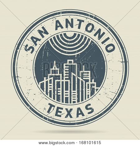 Grunge rubber stamp or label with text San Antonio Texas written inside vector illustration
