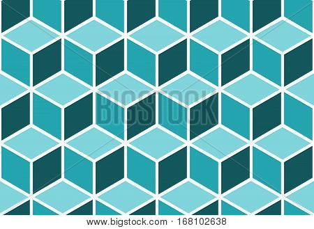 Abstract seamless cube pattern. Geometric vector background. Optical illusion.