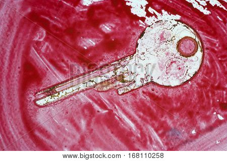 Detail of the key print - abstract image of the key