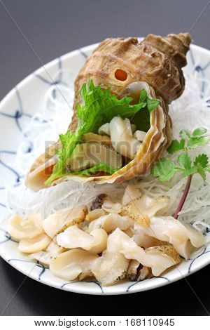 tsubu gai sashimi, japanese whelk sashimi