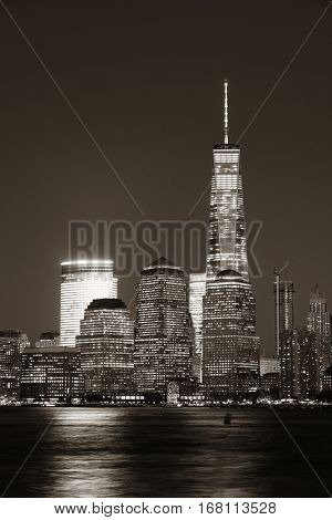 NEW YORK CITY - NOV 12: One World Trade Center and skyscrapers on November 12, 2014 in Manhattan, New York City. With population of 8.4M, it is the most populous city in the United States.