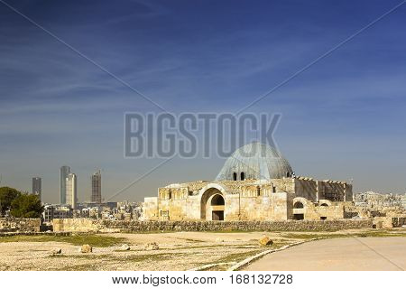The ruins of the ancient citadel in Amman, Jordan