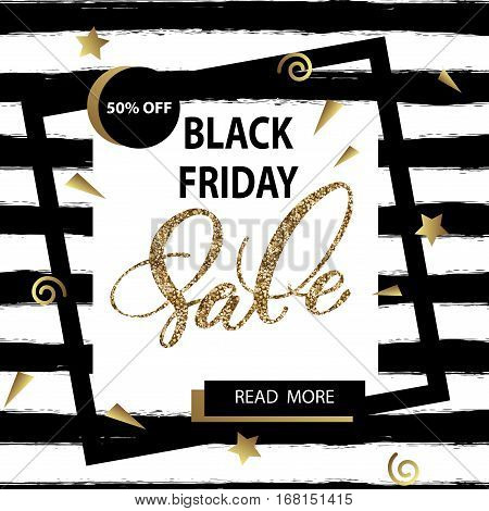 Black friday sale banner. Template Vector. EPC 10