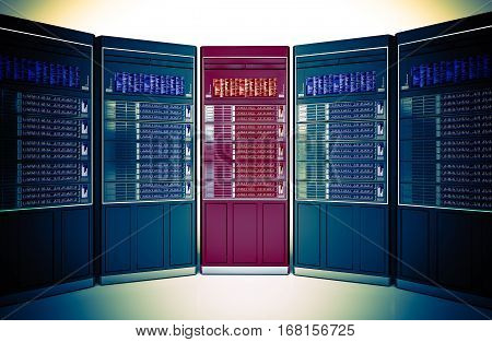 Dedicated Server Choosing Concept 3D Rendered Illustration. Hosting Theme.