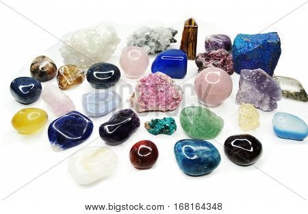 amethyst quartz avanturine sodalite garnet semigem crystals geological mineral isolated