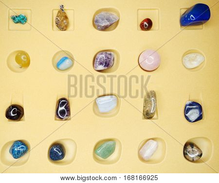 amethyst quartz avanturine sodalite garnet semigem crystals geological mineral isolated