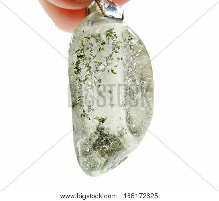chlorite quartz semigem crystals geological mineral isolated