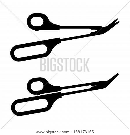 Set of two long handled nail scissors