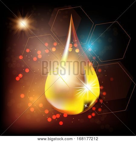 Serum collagen. Cosmetics skin care for anti-age concept vector. Jars of cream tonic drop. Space for text.