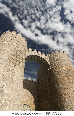 Avila (Castilla y Leon Spain): the famous medieval walls surrounding the city