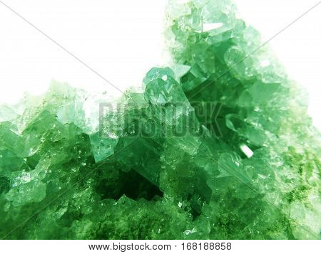 emerald gem geode crystals geological mineral isolated