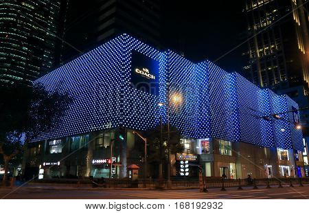 SHANGHAI CHINA - NOVEMBER 1, 2016: Hong Kong Plaza shopping mall n the Luwan District.