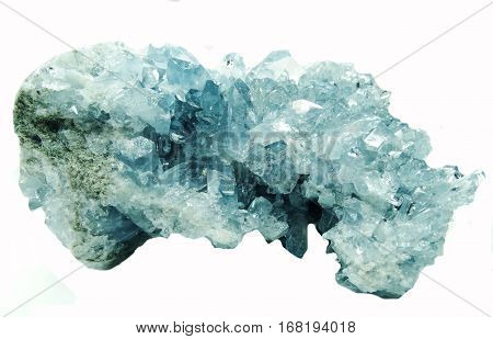 celestite semigem geode crystals geological mineral isolated