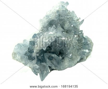 celestite semigem geode crystals geological mineral isolated