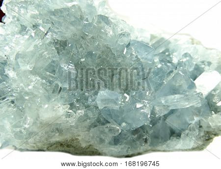 celestite semigem geode crystals geological mineral isolated