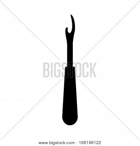 monochrome silhouette seam ripper tool vector illustration