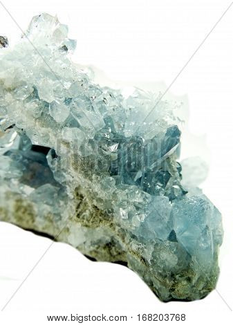 celestite semigem geode crystals geological mineral isolated