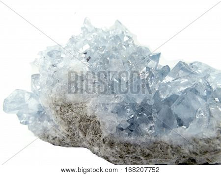 celestite semigem geode crystals geological mineral isolated