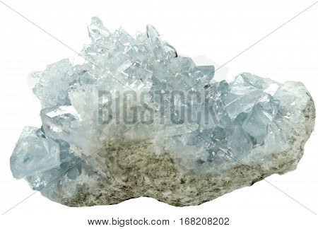 celestite semigem geode crystals geological mineral isolated